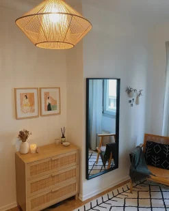 Clearance Beliani Lampadario PALMETTO Cotone Beige