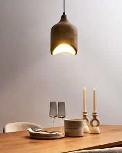 Outlet Beliani Lampadario PANDU Legno di mango chiaro Marrone