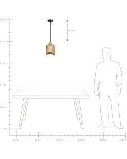 Outlet Beliani Lampadario PANDU Legno di mango chiaro Marrone