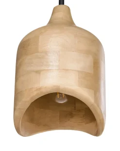 Outlet Beliani Lampadario PANDU Legno di mango chiaro Marrone