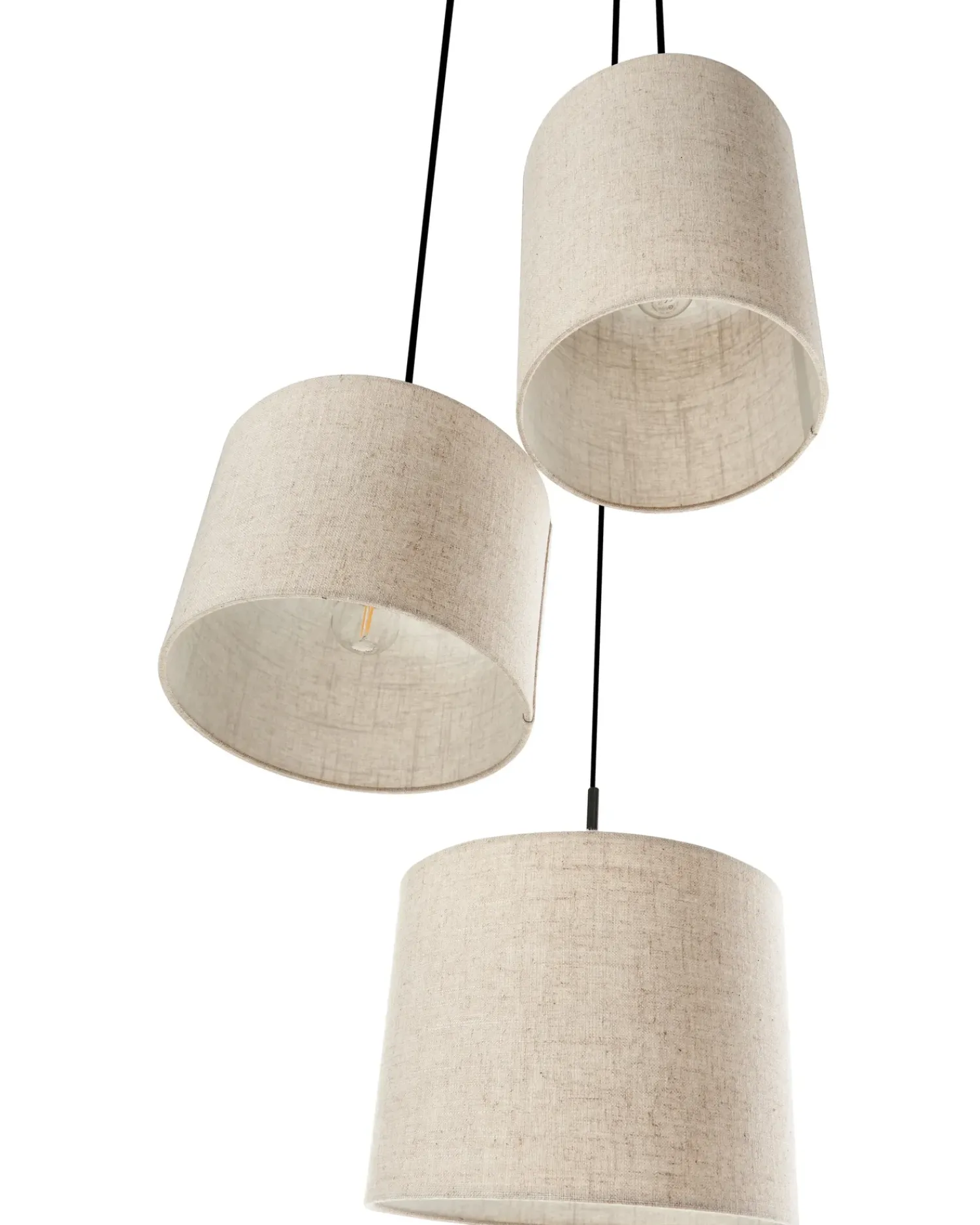 Discount Beliani Lampadario PARGUAZA Lino chiaro Beige