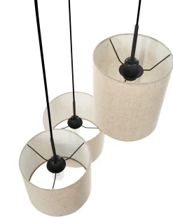 Discount Beliani Lampadario PARGUAZA Lino chiaro Beige