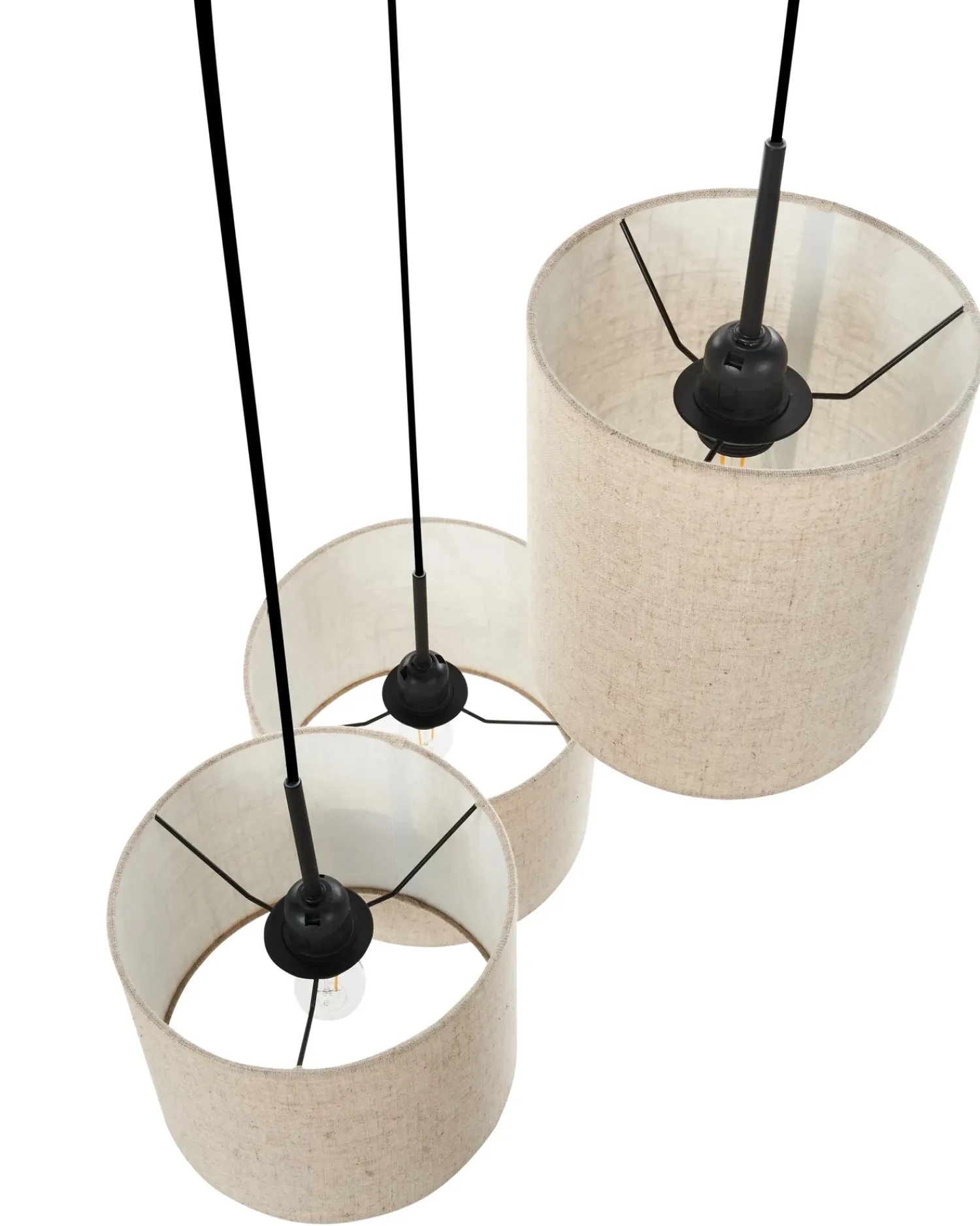 Discount Beliani Lampadario PARGUAZA Lino chiaro Beige