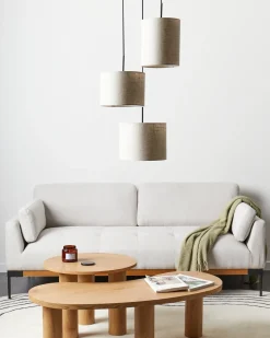 Discount Beliani Lampadario PARGUAZA Lino chiaro Beige