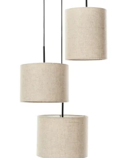 Discount Beliani Lampadario PARGUAZA Lino chiaro Beige