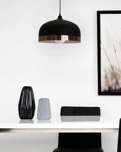Best Beliani Lampadario PARINA Metallo Nero Bianco Ottone Nero