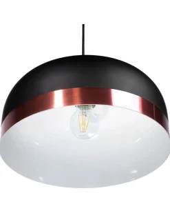 Best Beliani Lampadario PARINA Metallo Nero Bianco Ottone Nero