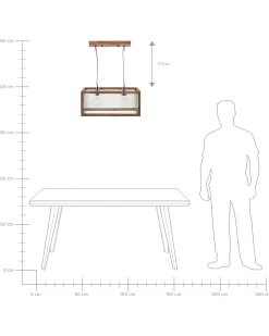 Beliani Lampadario PENNA Legno di mango Marrone