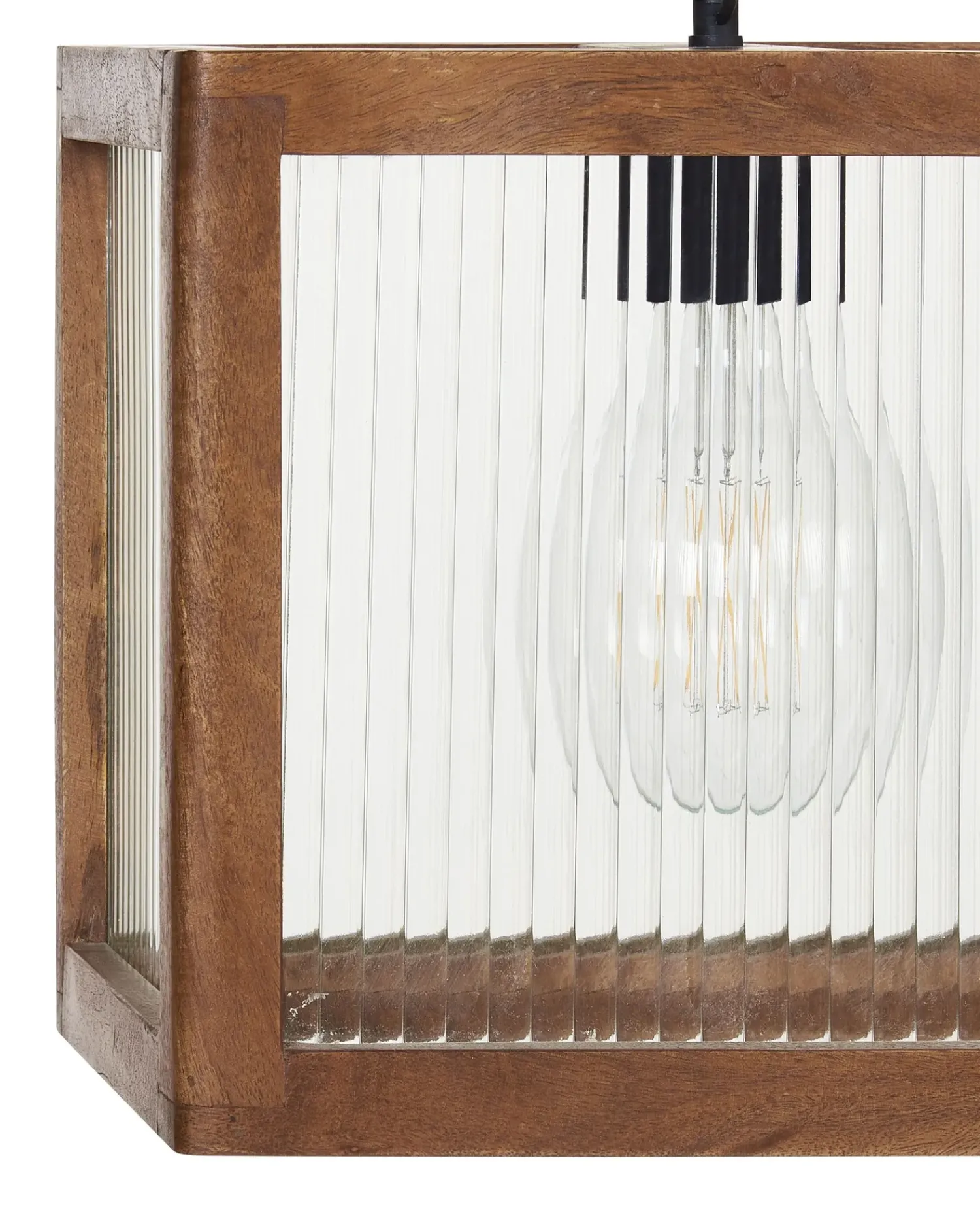 Beliani Lampadario PENNA Legno di mango Marrone