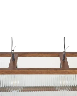 Beliani Lampadario PENNA Legno di mango Marrone