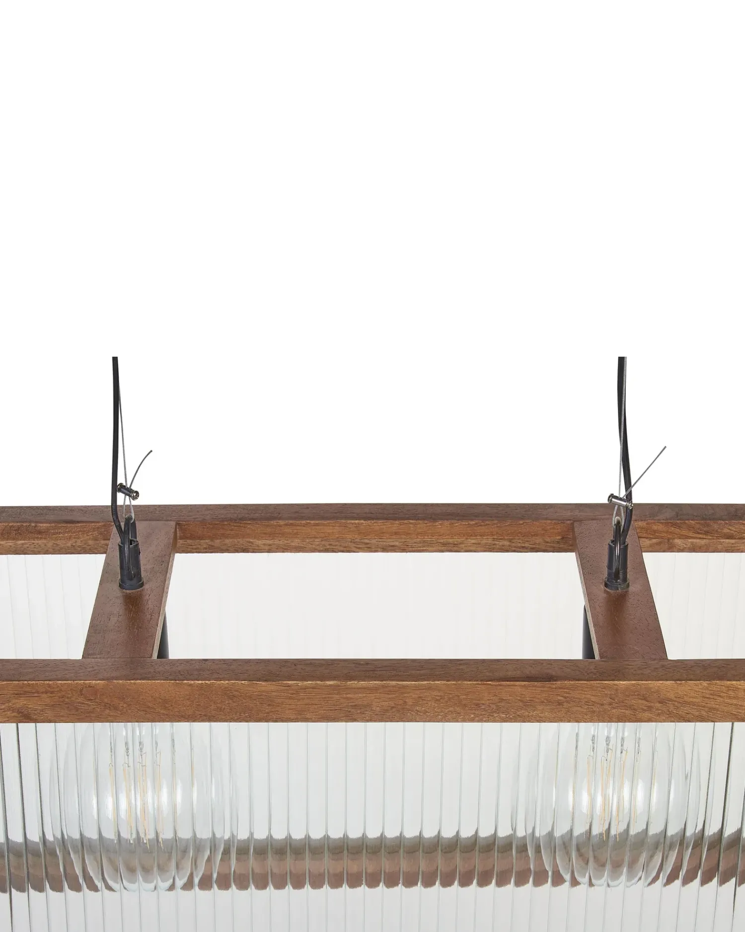 Beliani Lampadario PENNA Legno di mango Marrone
