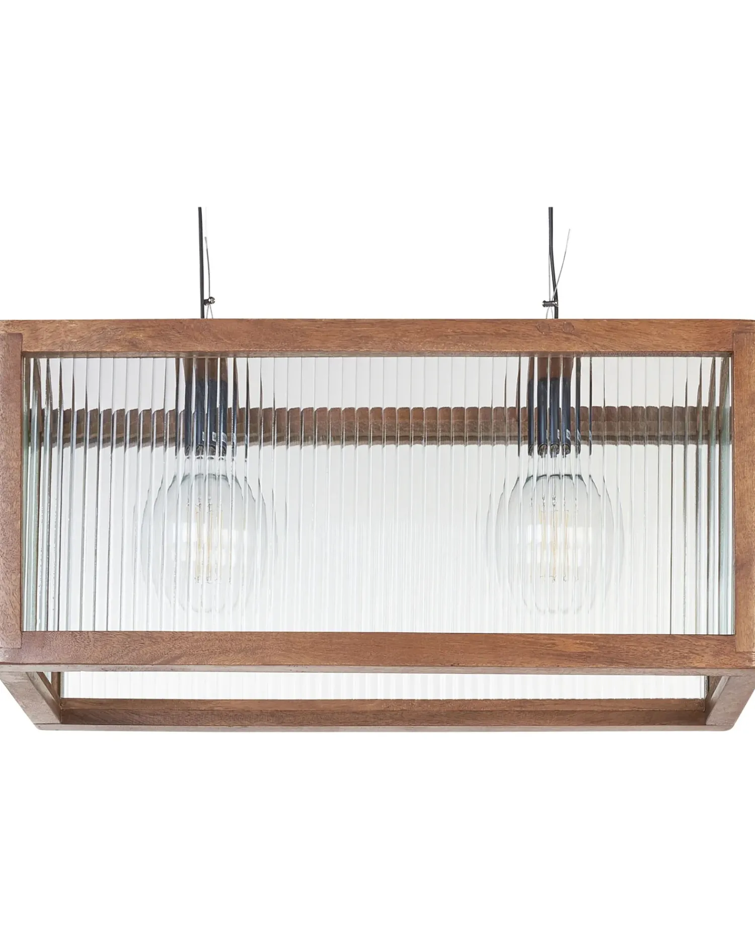 Beliani Lampadario PENNA Legno di mango Marrone
