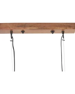 Beliani Lampadario PENNA Legno di mango Marrone