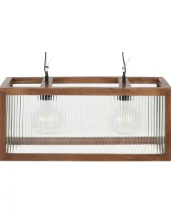 Beliani Lampadario PENNA Legno di mango Marrone