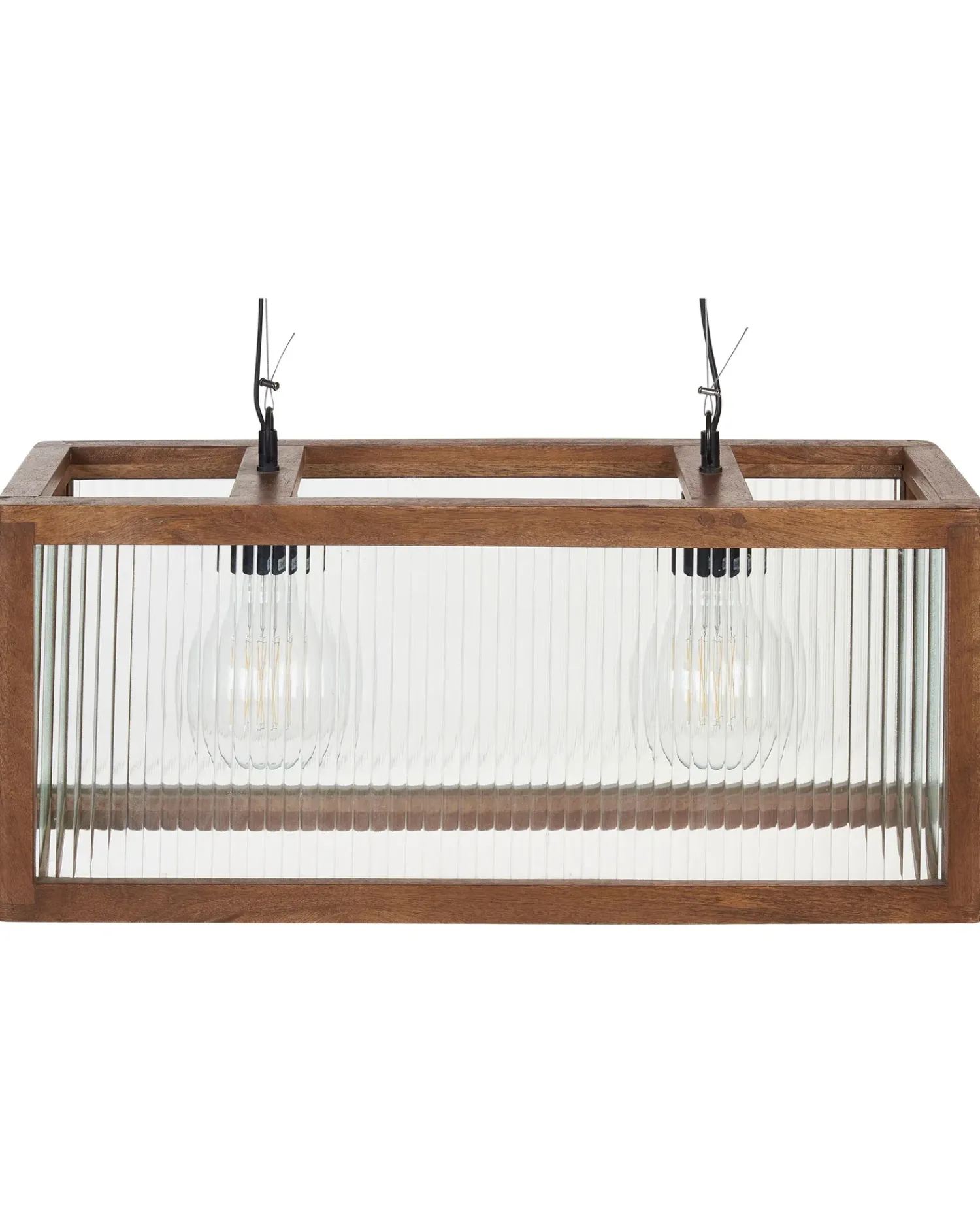 Beliani Lampadario PENNA Legno di mango Marrone