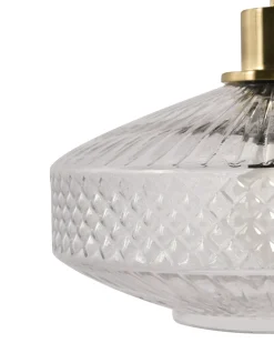 Outlet Beliani Lampadario PIRRIS Vetro Trasparente Nero Oro Trasparente