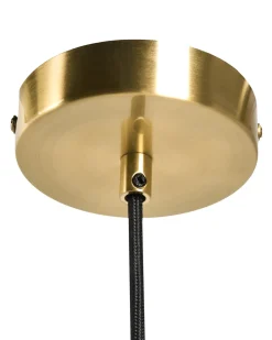 Outlet Beliani Lampadario PIRRIS Vetro Trasparente Nero Oro Trasparente
