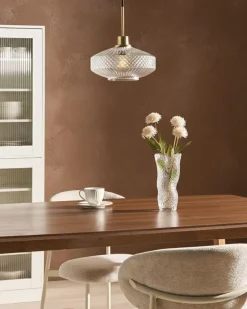 Outlet Beliani Lampadario PIRRIS Vetro Trasparente Nero Oro Trasparente