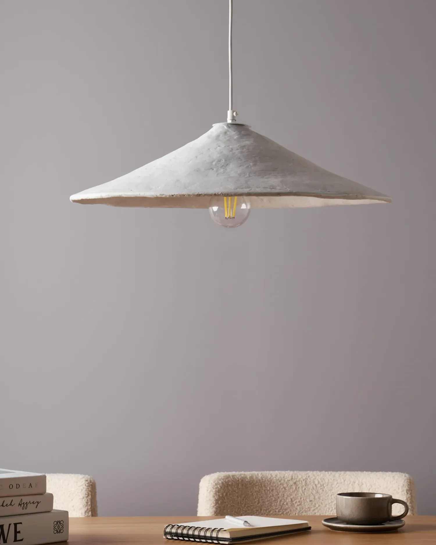 Sale Beliani Lampadario PORONGOS Cartapesta Bianco