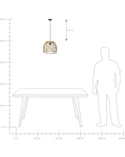 Outlet Beliani Lampadario POSTRERO Rattan Naturale