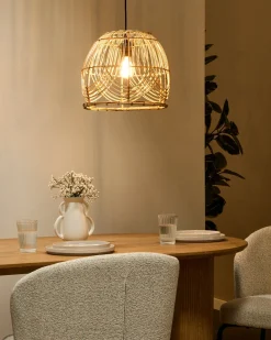 Outlet Beliani Lampadario POSTRERO Rattan Naturale