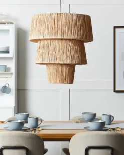 Online Beliani Lampadario PREMAT Vimini Naturale Naturale Nero