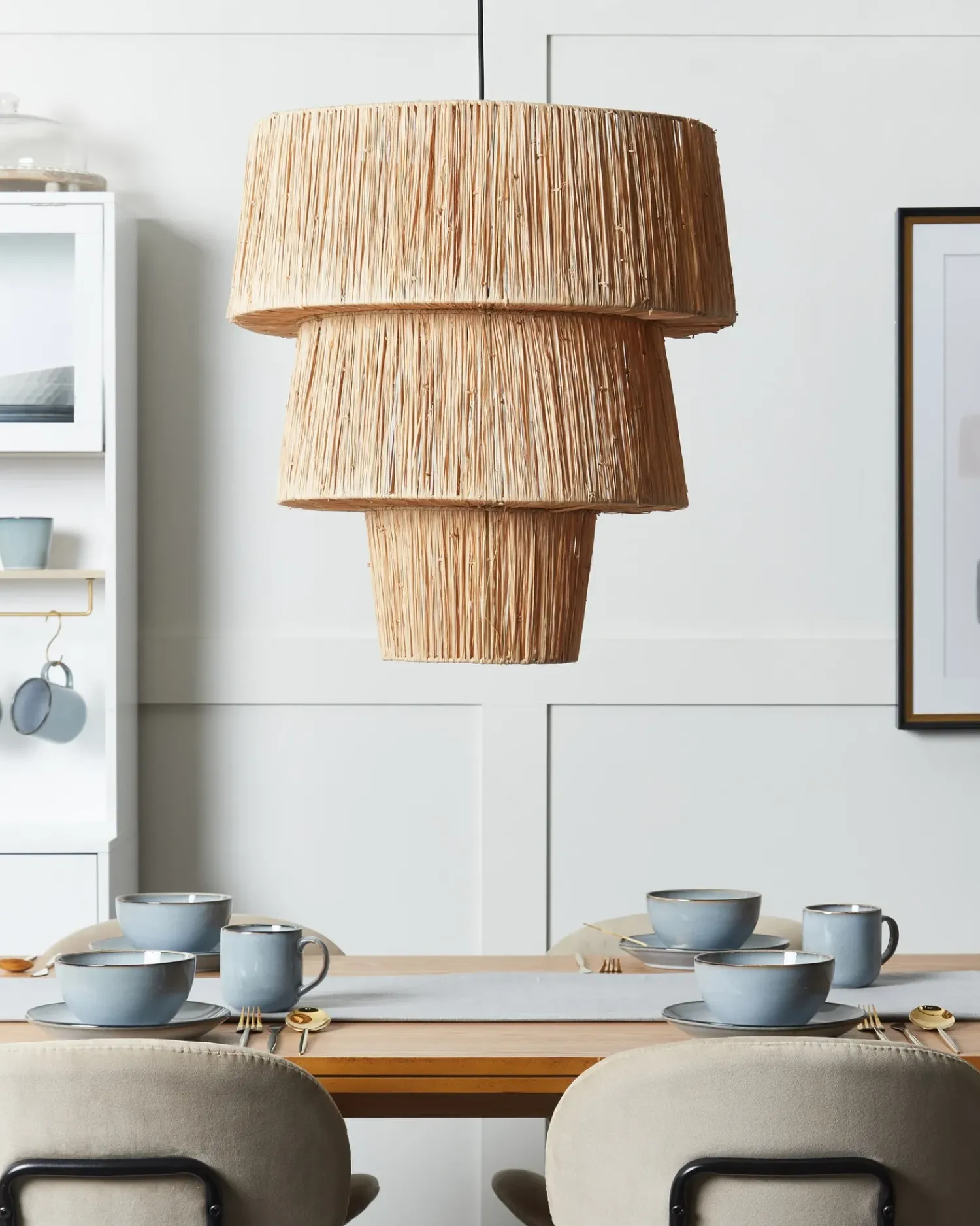 Online Beliani Lampadario PREMAT Vimini Naturale Naturale Nero