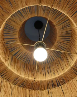 Online Beliani Lampadario PREMAT Vimini Naturale Naturale Nero