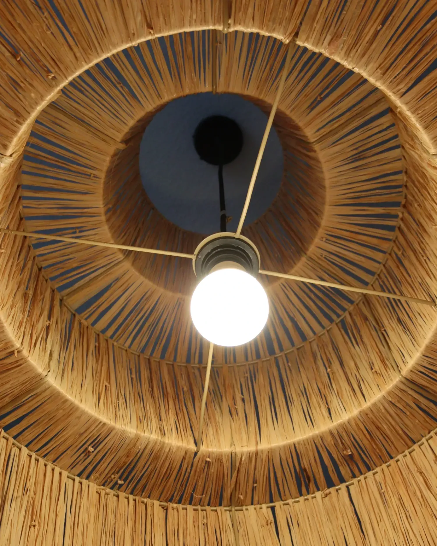 Online Beliani Lampadario PREMAT Vimini Naturale Naturale Nero