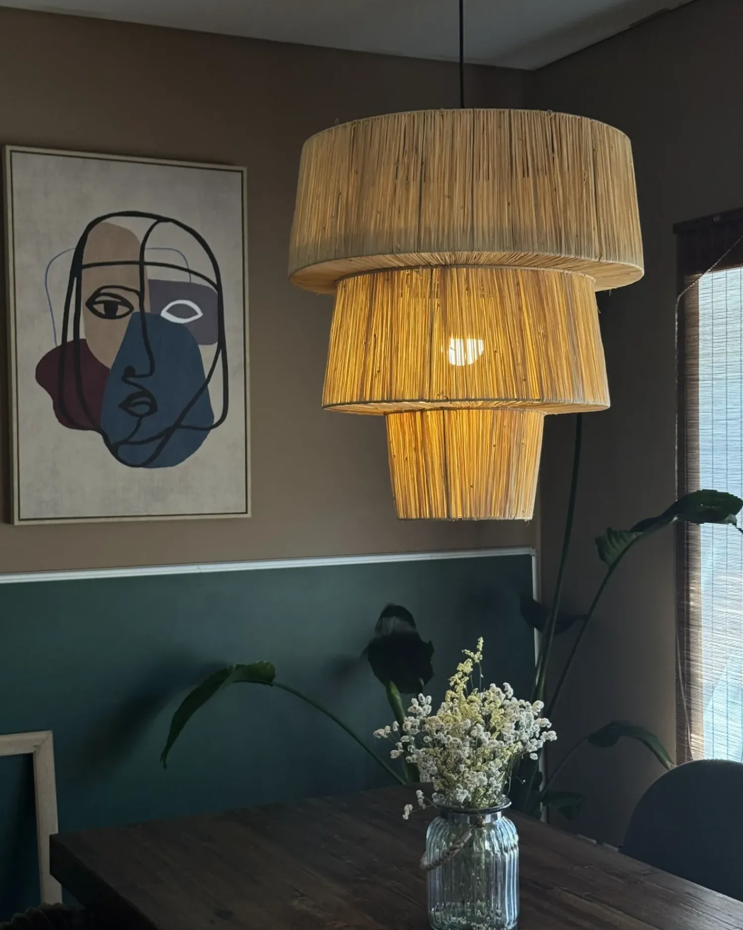 Online Beliani Lampadario PREMAT Vimini Naturale Naturale Nero
