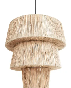 Online Beliani Lampadario PREMAT Vimini Naturale Naturale Nero
