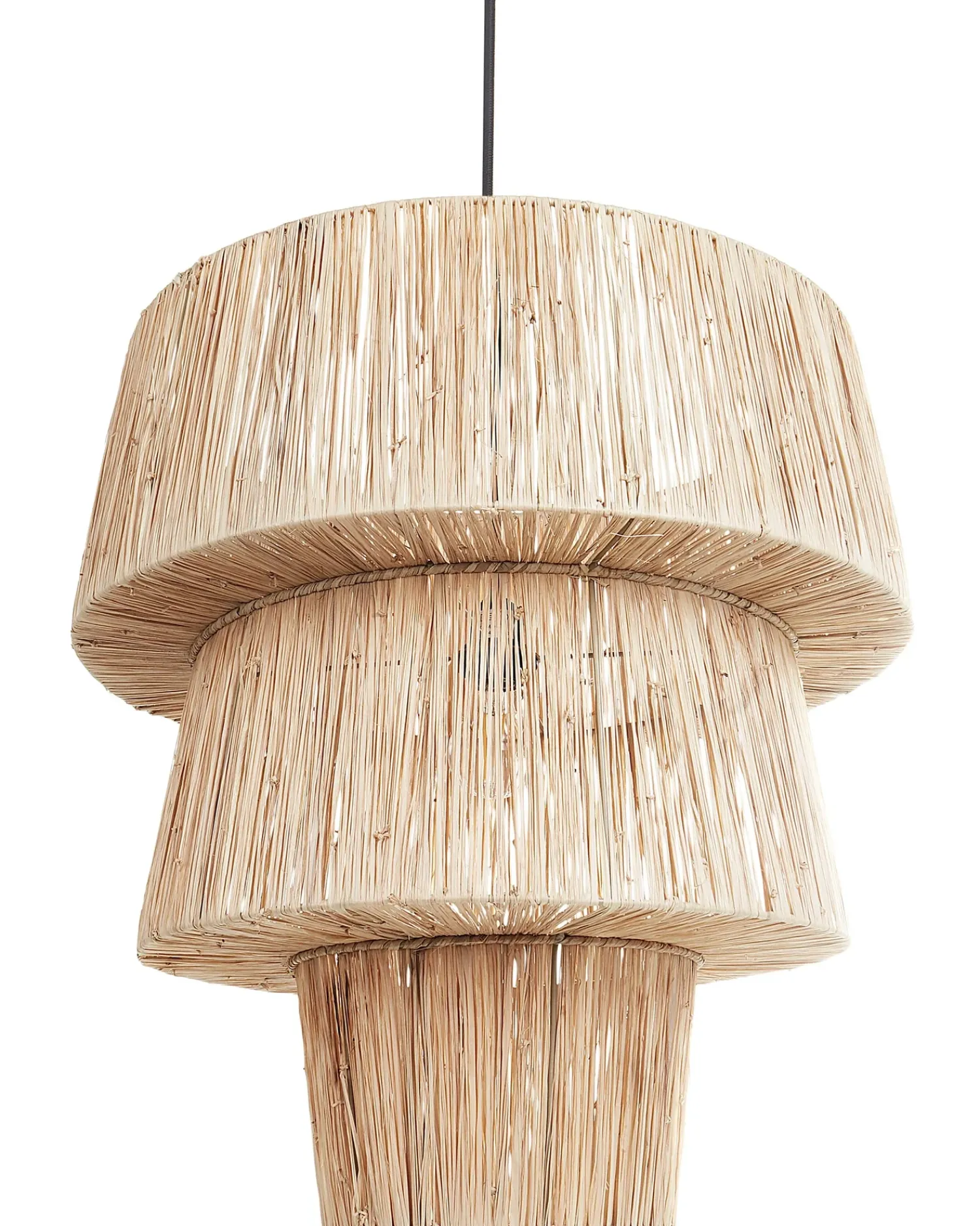 Online Beliani Lampadario PREMAT Vimini Naturale Naturale Nero