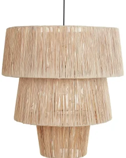 Online Beliani Lampadario PREMAT Vimini Naturale Naturale Nero