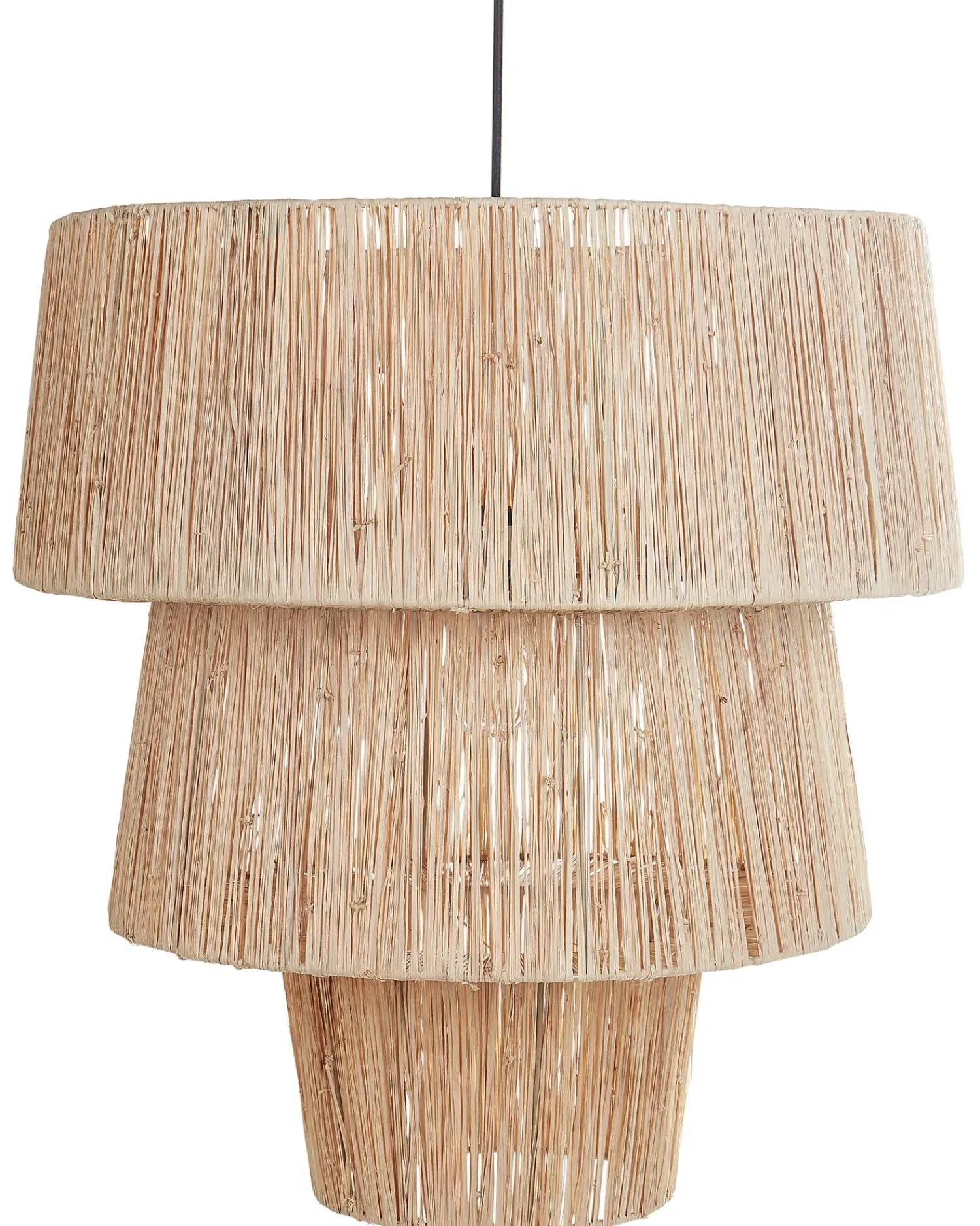 Online Beliani Lampadario PREMAT Vimini Naturale Naturale Nero