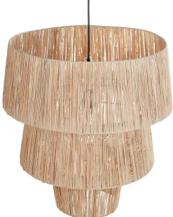 Online Beliani Lampadario PREMAT Vimini Naturale Naturale Nero
