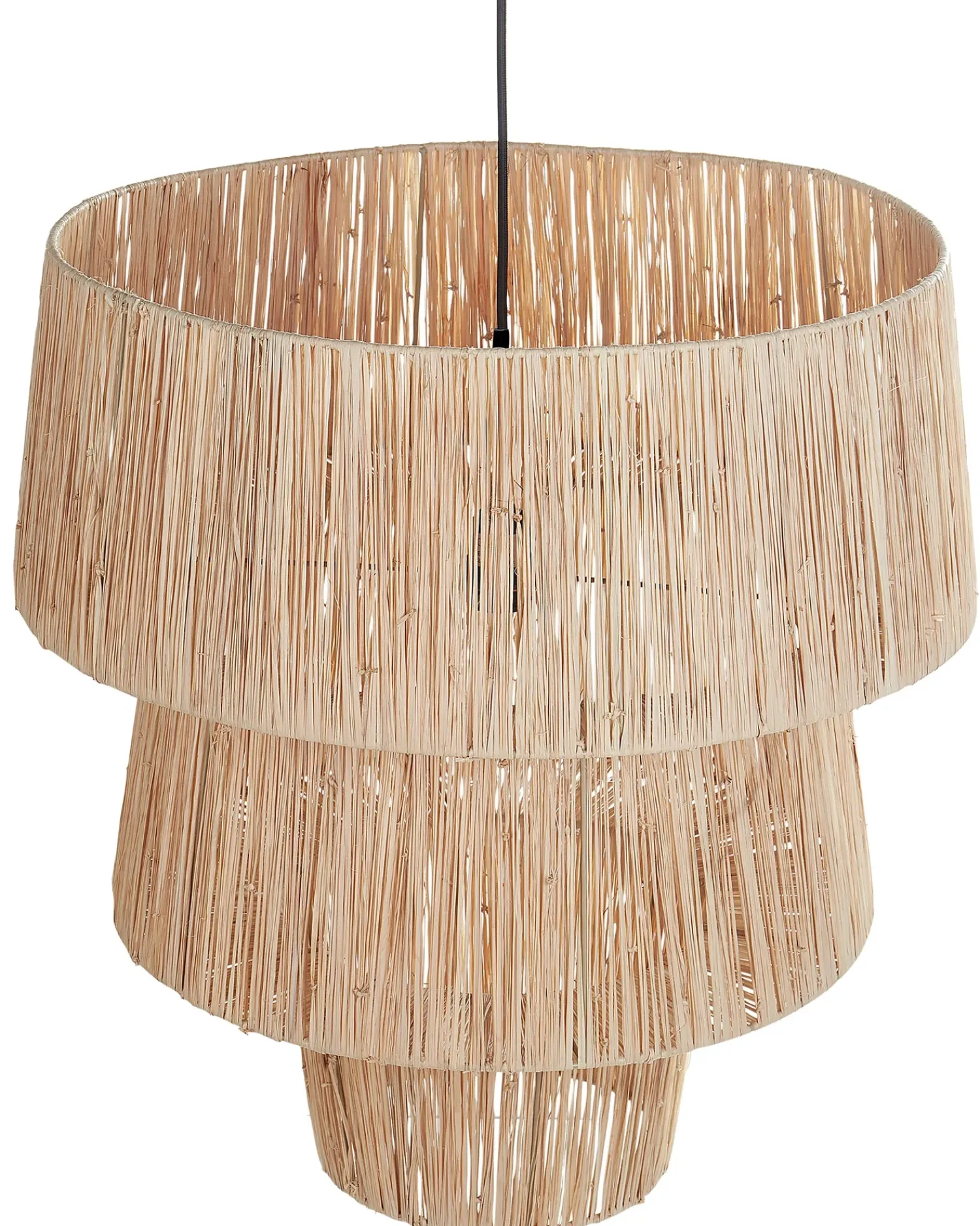 Online Beliani Lampadario PREMAT Vimini Naturale Naturale Nero
