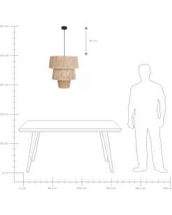 Online Beliani Lampadario PREMAT Vimini Naturale Naturale Nero
