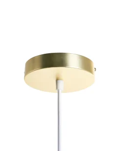 Clearance Beliani Lampadario PUNGWE Tessuto Bianco Bianco Oro