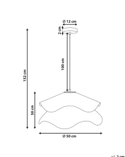 Clearance Beliani Lampadario PUNGWE Tessuto Bianco Bianco Oro