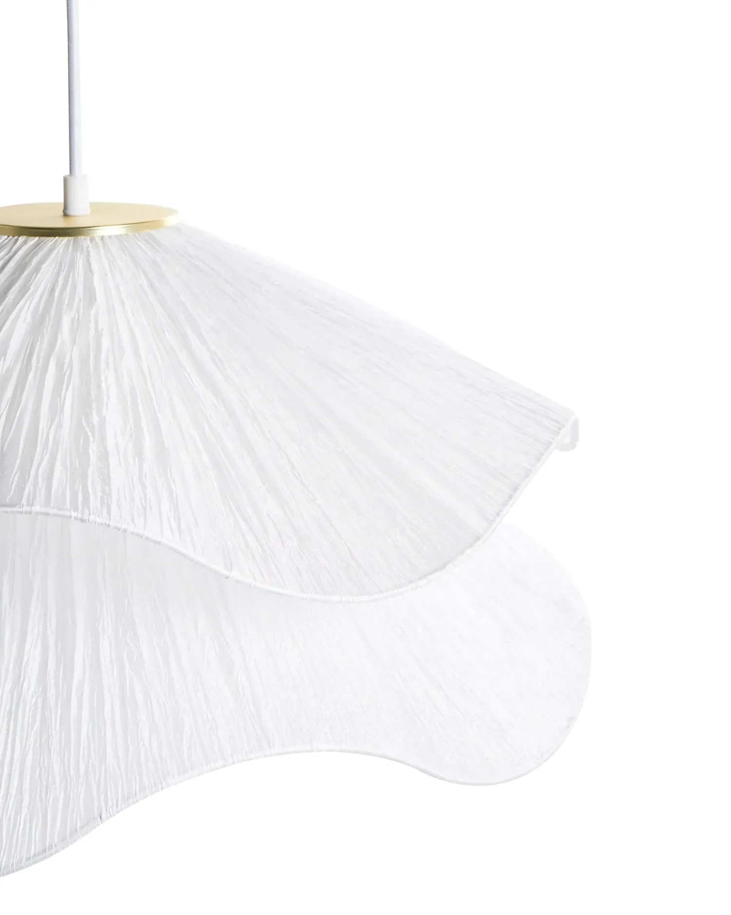 Clearance Beliani Lampadario PUNGWE Tessuto Bianco Bianco Oro