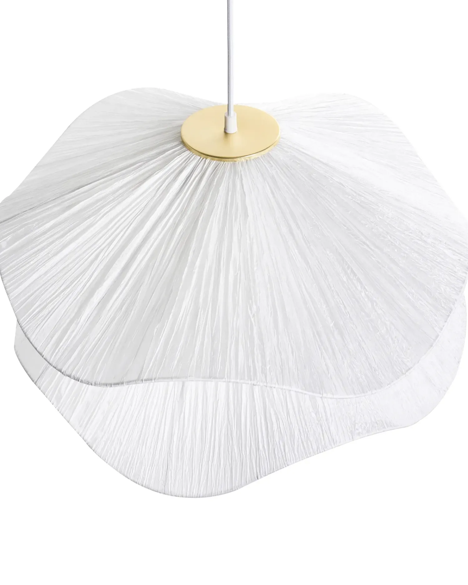 Clearance Beliani Lampadario PUNGWE Tessuto Bianco Bianco Oro