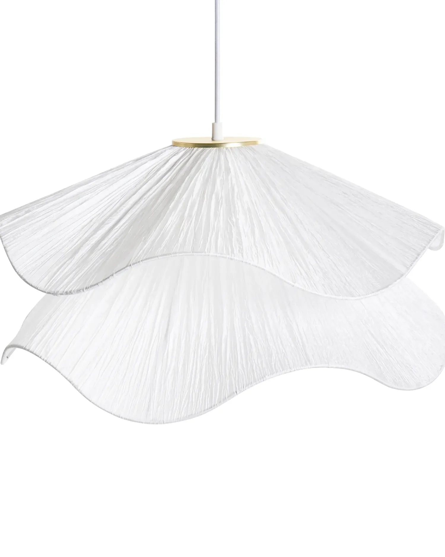 Clearance Beliani Lampadario PUNGWE Tessuto Bianco Bianco Oro