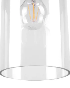 Clearance Beliani Lampadario PURUS Vetro Bianco Bianco Trasparente