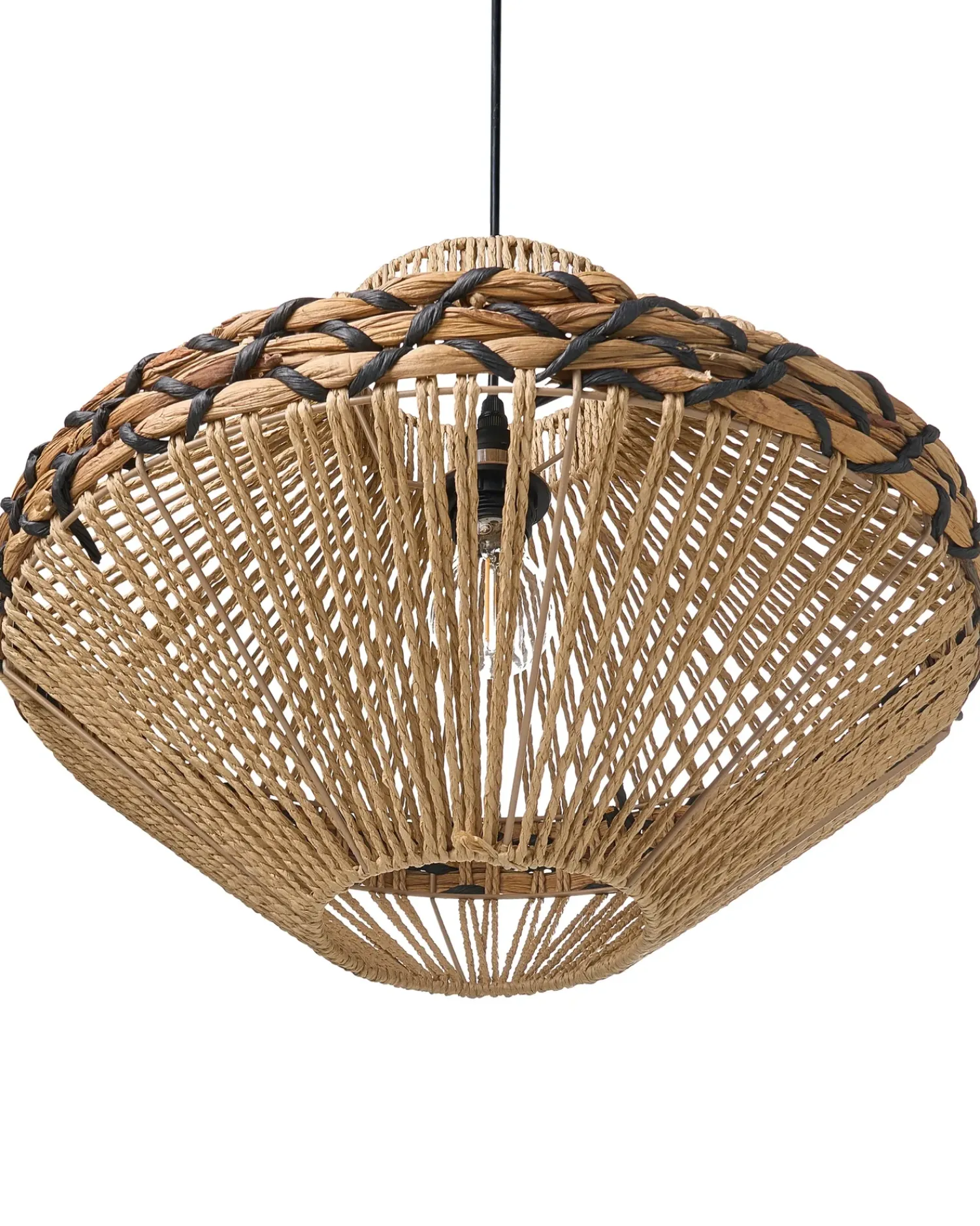 Clearance Beliani Lampadario RABACCA Corda di carta Naturale