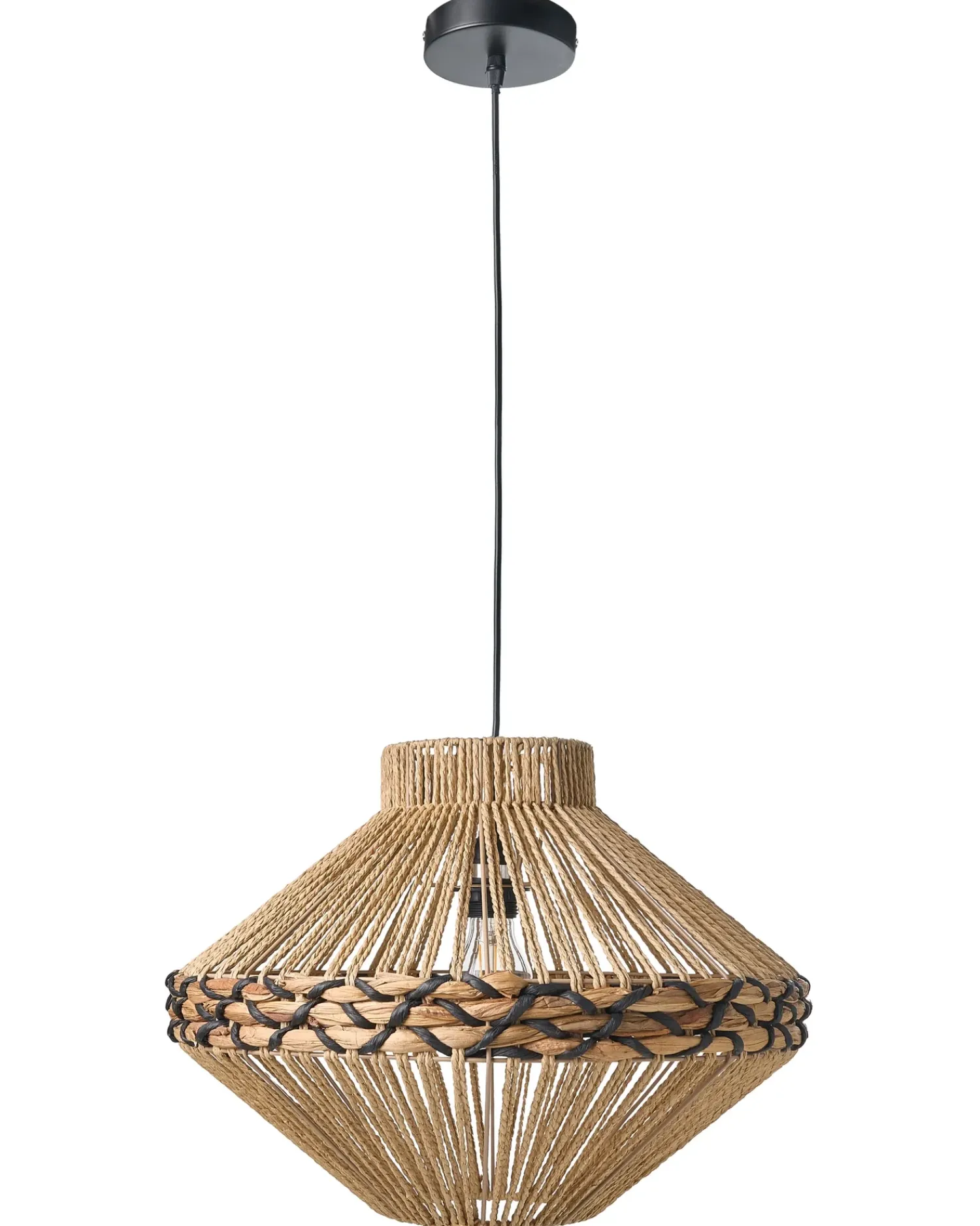 Clearance Beliani Lampadario RABACCA Corda di carta Naturale
