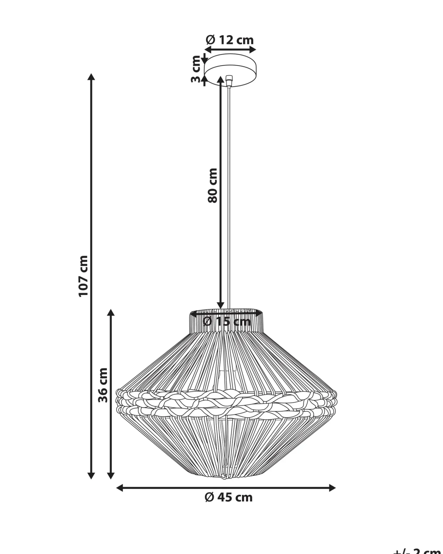 Clearance Beliani Lampadario RABACCA Corda di carta Naturale