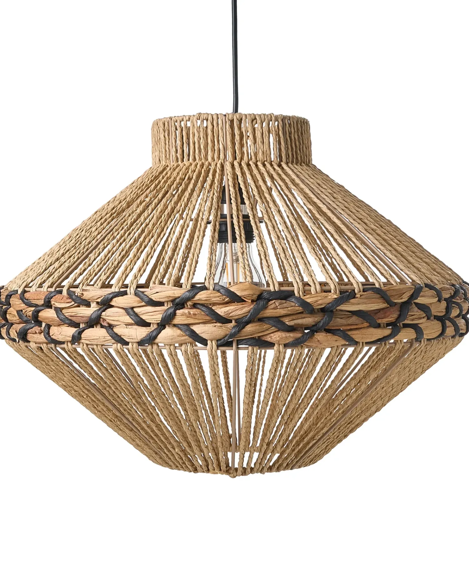 Clearance Beliani Lampadario RABACCA Corda di carta Naturale