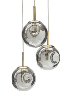 Beliani Lampadario RALFES Vetro Ottone Ottone Trasparente