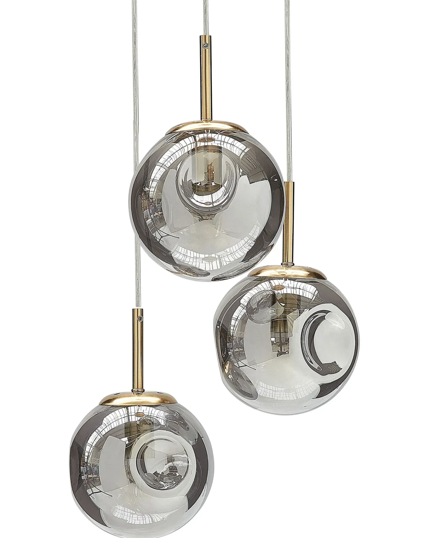 Beliani Lampadario RALFES Vetro Ottone Ottone Trasparente