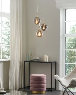 Beliani Lampadario RALFES Vetro Ottone Ottone Trasparente